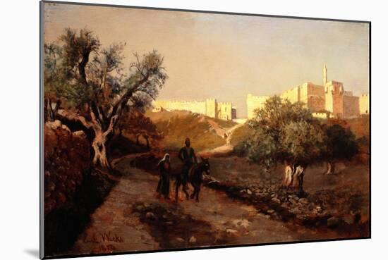 The Walls of Jerusalem, 1874 (Oil on Panel)-Edwin Lord Weeks-Mounted Giclee Print