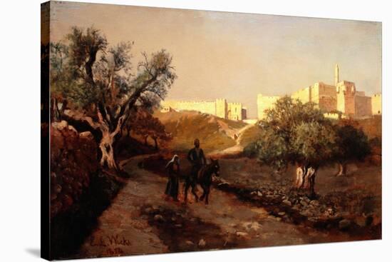 The Walls of Jerusalem, 1874 (Oil on Panel)-Edwin Lord Weeks-Stretched Canvas