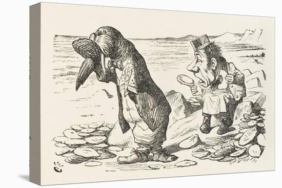 The Walrus and the Carpenter the Walrus Eats the Last Oyster-John Tenniel-Stretched Canvas