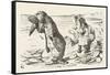 The Walrus and the Carpenter the Walrus Eats the Last Oyster-John Tenniel-Framed Stretched Canvas