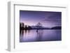 The Wanaka Tree at sunset backed by snow capped mountains, Wanaka, Otago, South Island, New Zealand-Ed Rhodes-Framed Photographic Print