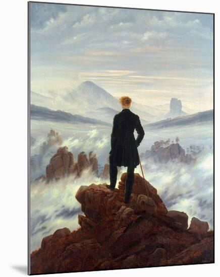 The Wanderer Above the Sea of Fog, 1818-Caspar David Friedrich-Mounted Art Print