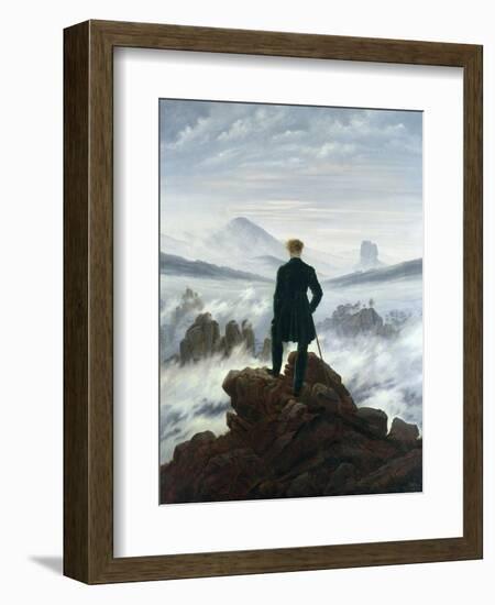 The Wanderer Above the Sea of Fog, 1818-Caspar David Friedrich-Framed Premium Giclee Print