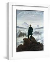 The Wanderer Above the Sea of Fog, 1818-Caspar David Friedrich-Framed Premium Giclee Print