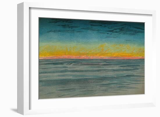 'The Waning Polar Day, 22nd September 1893. Pastel Sketch', 1893 (1897)-Fridtjof Nansen-Framed Giclee Print