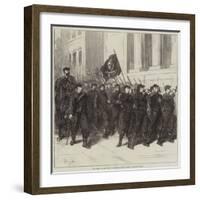 The War, a Battalion of Francs-Tireurs Passing Through Tours-Frederick Barnard-Framed Giclee Print