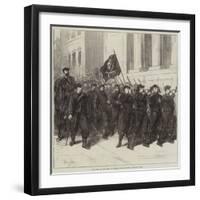 The War, a Battalion of Francs-Tireurs Passing Through Tours-Frederick Barnard-Framed Giclee Print