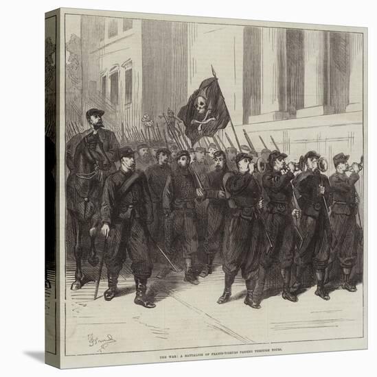 The War, a Battalion of Francs-Tireurs Passing Through Tours-Frederick Barnard-Stretched Canvas