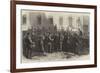 The War, a Prussian Regiment of Landwehr Mustering on the Theater Platz, Dresden-null-Framed Giclee Print