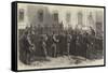 The War, a Prussian Regiment of Landwehr Mustering on the Theater Platz, Dresden-null-Framed Stretched Canvas