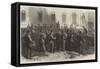 The War, a Prussian Regiment of Landwehr Mustering on the Theater Platz, Dresden-null-Framed Stretched Canvas