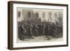 The War, a Prussian Regiment of Landwehr Mustering on the Theater Platz, Dresden-null-Framed Giclee Print