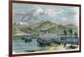 The War, Austrians Crossing the Lago Maggiore, Italy, C1875-Morgan Morgan-Framed Giclee Print