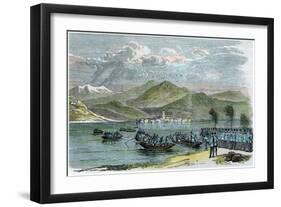 The War, Austrians Crossing the Lago Maggiore, Italy, C1875-Morgan Morgan-Framed Giclee Print