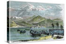 The War, Austrians Crossing the Lago Maggiore, Italy, C1875-Morgan Morgan-Stretched Canvas