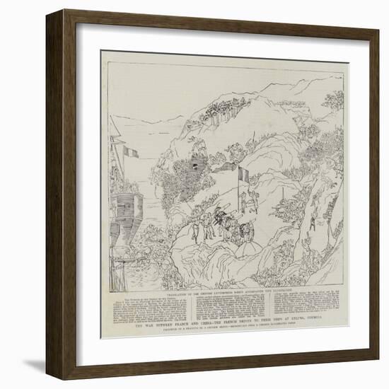 The War Between France and China, the French Driven to their Ships at Kelung, Formosa-null-Framed Giclee Print