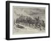 The War Between Servia and Bulgaria, Servian Artillery Crossing the Ploca Mountains in a Snowstorm-Johann Nepomuk Schonberg-Framed Giclee Print