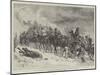 The War Between Servia and Bulgaria, Servian Artillery Crossing the Ploca Mountains in a Snowstorm-Johann Nepomuk Schonberg-Mounted Giclee Print