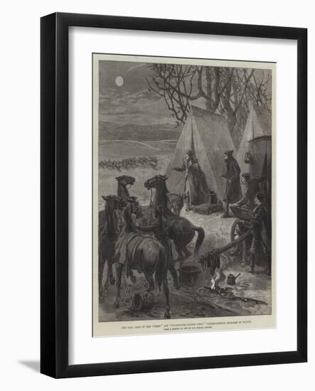 The War, Camp of the Times' and Illustrated London News' Correspondents Attacked by Wolves-null-Framed Giclee Print