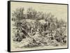 The War, Constructing a Russian Battery on the Banks of the Danube, at Oltenitza-null-Framed Stretched Canvas