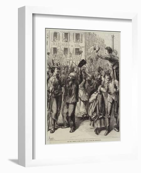 The War, Defence of Paris, Students Going to Man the Fortifications-Frederick Barnard-Framed Giclee Print