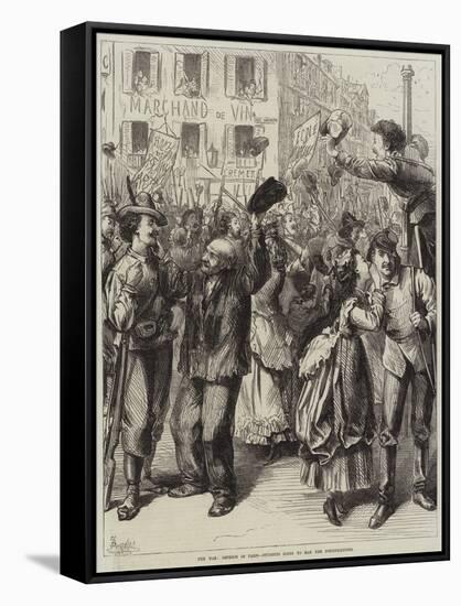 The War, Defence of Paris, Students Going to Man the Fortifications-Frederick Barnard-Framed Stretched Canvas