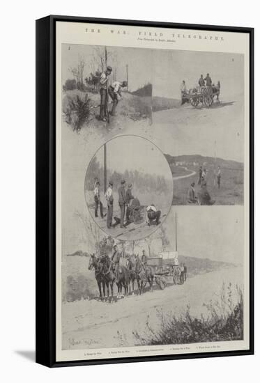 The War, Field Telegraphy-Joseph Holland Tringham-Framed Stretched Canvas