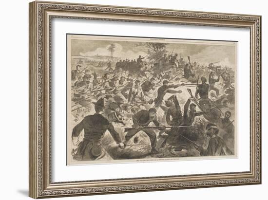 The War for the Union, 1862 - a Bayonet Charge, Published in "Harper's Weekly," July 12, 1862-Winslow Homer-Framed Giclee Print