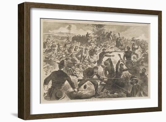 The War for the Union, 1862 - a Bayonet Charge, Published in "Harper's Weekly," July 12, 1862-Winslow Homer-Framed Giclee Print