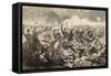 The War for the Union 1862 - a Cavalry Charge, from "Harper's Weekly", July 5, 1862-Winslow Homer-Framed Stretched Canvas