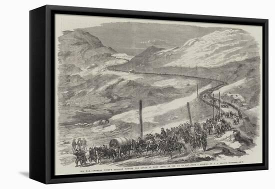 The War, General Vinoy's Division Passing the Defile of Mont Cenis, on the 5 May-Jean Adolphe Beauce-Framed Stretched Canvas