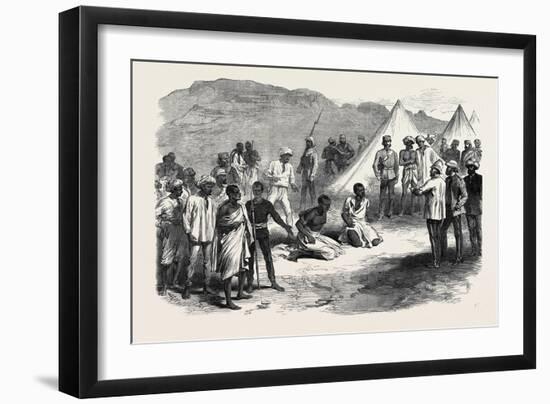 The War in Abyssinia: Trial of Two Natives for Stealing Commissariat Stores 1868-null-Framed Giclee Print