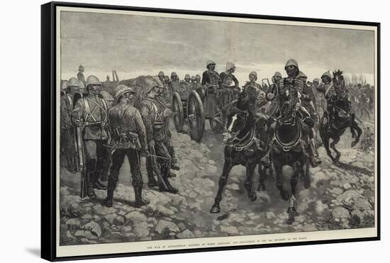 The War in Afghanistan, Battery of Horse Artillery and Detachment of the 66th Regiment on the March-Richard Caton Woodville II-Framed Stretched Canvas