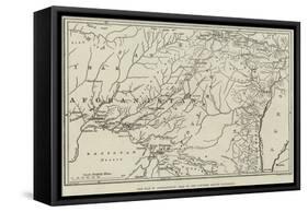 The War in Afghanistan, Map of the Country Round Candahar-null-Framed Stretched Canvas