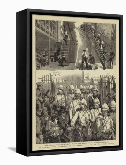 The War in Egypt, Departure of the First Battalion of the Scots Guards-null-Framed Stretched Canvas