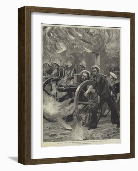 The War in Egypt, Naval Brigade Clearing the Streets of Alexandria with the Gatling Gun-null-Framed Giclee Print