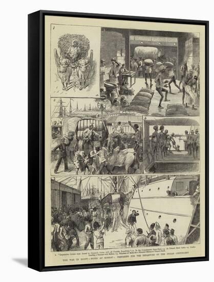 The War in Egypt, Notes at Bombay, Preparing for the Departure of the Indian Contingent-William Ralston-Framed Stretched Canvas