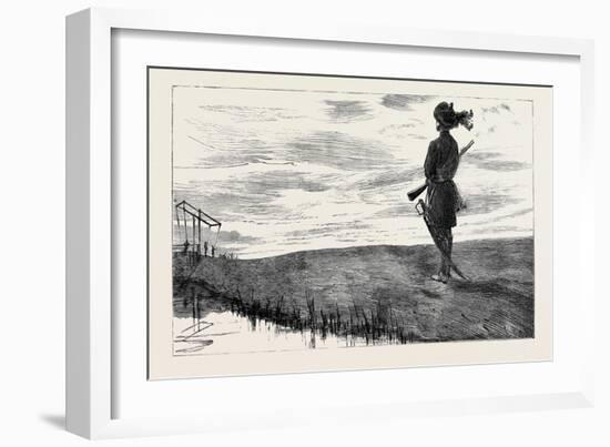 The War in Egypt: On Guard, a Sunset Sketch on the Canal Bank at Kassassin-null-Framed Giclee Print