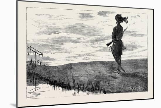 The War in Egypt: On Guard, a Sunset Sketch on the Canal Bank at Kassassin-null-Mounted Giclee Print
