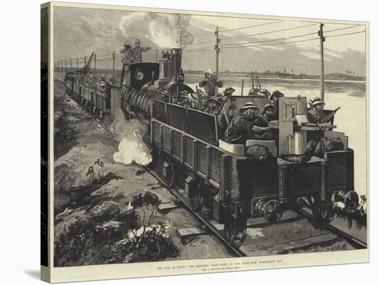 The War in Egypt, the Armoured Train, Front of the Train, with Nordenfeldt Gun-William Heysham Overend-Stretched Canvas