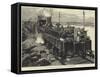 The War in Egypt, the Armoured Train, Front of the Train, with Nordenfeldt Gun-William Heysham Overend-Framed Stretched Canvas