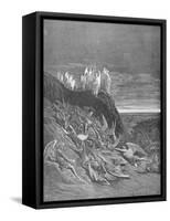 The War in Heaven, from Book VI of 'Paradise Lost' by John Milton (1608-74) Engraved by A. Ligny,…-Gustave Doré-Framed Stretched Canvas