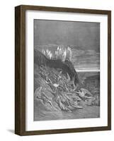 The War in Heaven, from Book VI of 'Paradise Lost' by John Milton (1608-74) Engraved by A. Ligny,…-Gustave Doré-Framed Premium Giclee Print