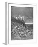 The War in Heaven, from Book VI of 'Paradise Lost' by John Milton (1608-74) Engraved by A. Ligny,…-Gustave Doré-Framed Giclee Print