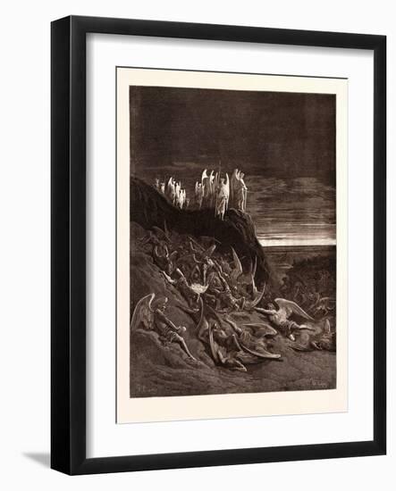 The War in Heaven-Gustave Dore-Framed Giclee Print