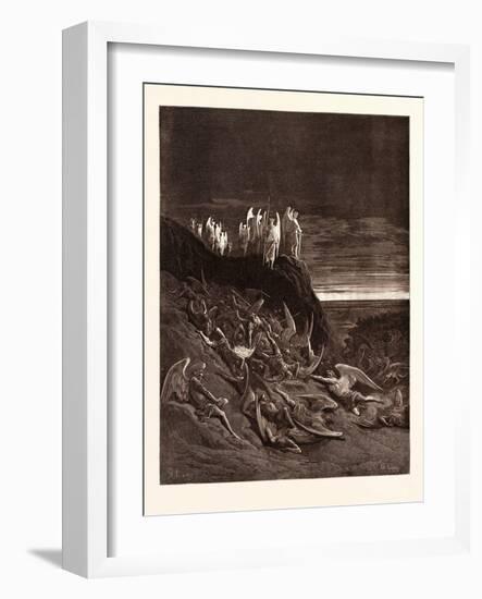 The War in Heaven-Gustave Dore-Framed Giclee Print