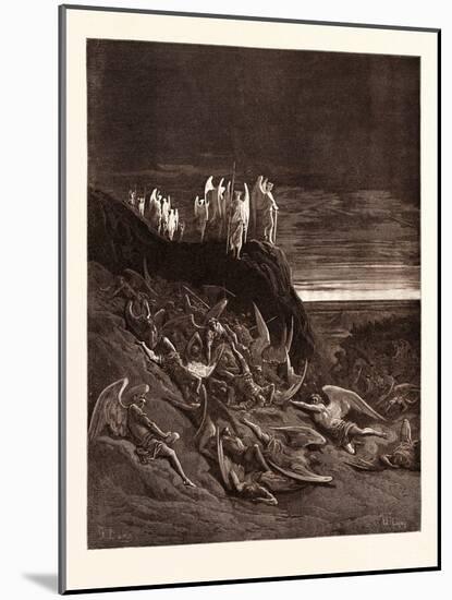 The War in Heaven-Gustave Dore-Mounted Giclee Print