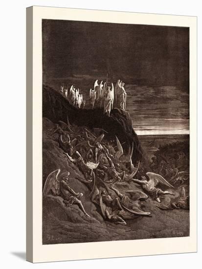 The War in Heaven-Gustave Dore-Stretched Canvas