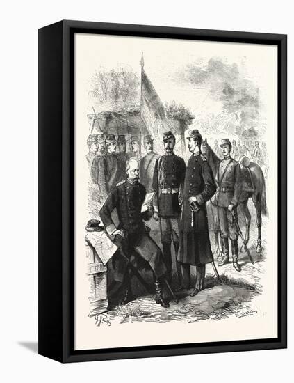 The War in Servia, General Zach, Chief of the Staff: Costumes of the Servian Army, Serbia, 1876-null-Framed Stretched Canvas