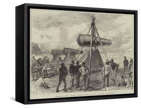 The War in South America, Mounting Heavy Guns at Valparaiso-null-Framed Stretched Canvas